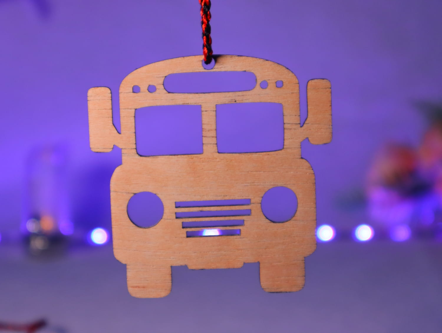 Laser Cut Bus Driver Wood Ornament Vector