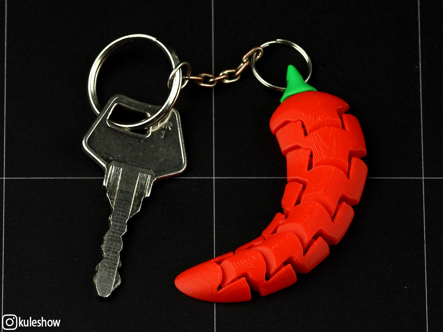 Flexible Chili Pepper keychain