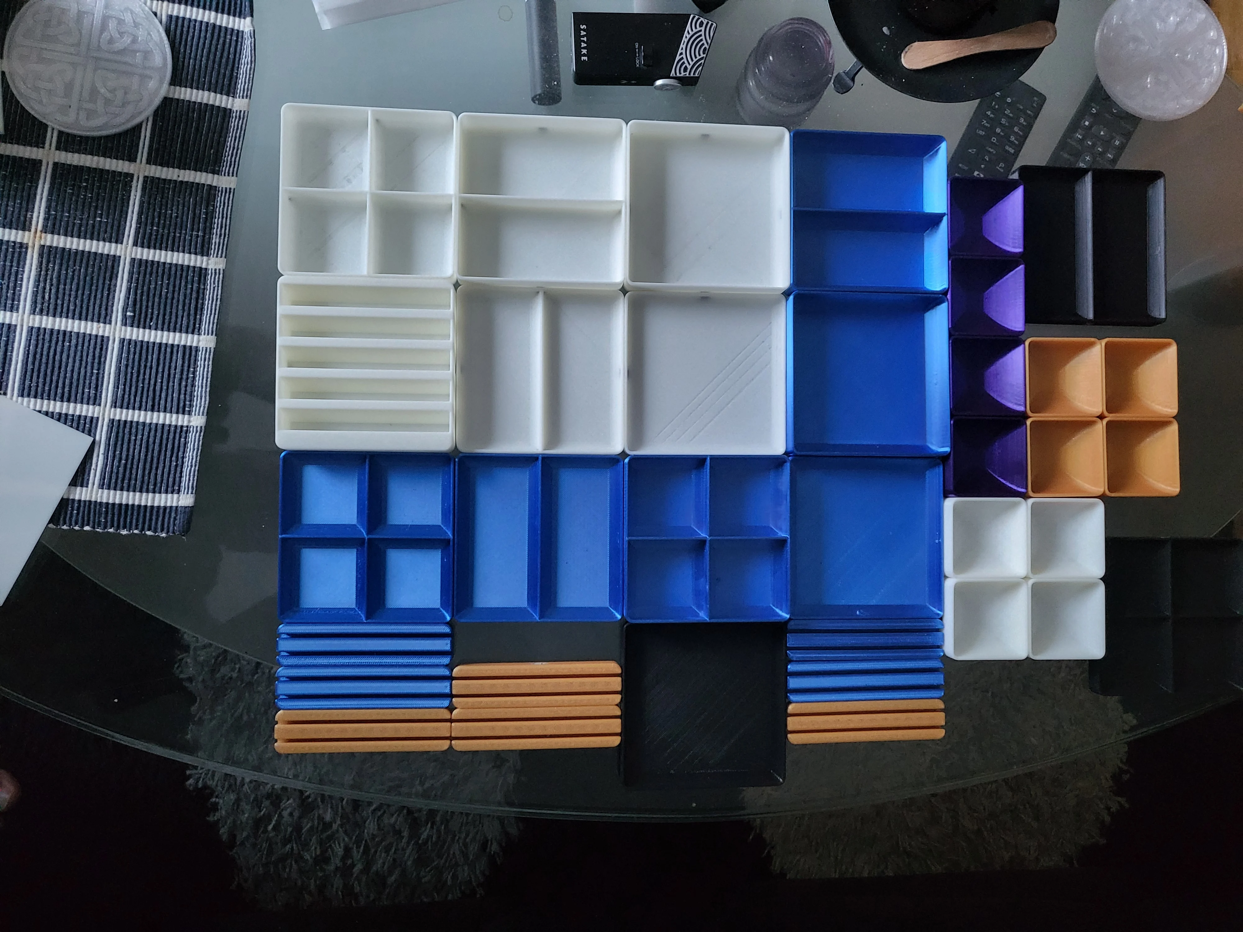 Modular board game trays and card holders