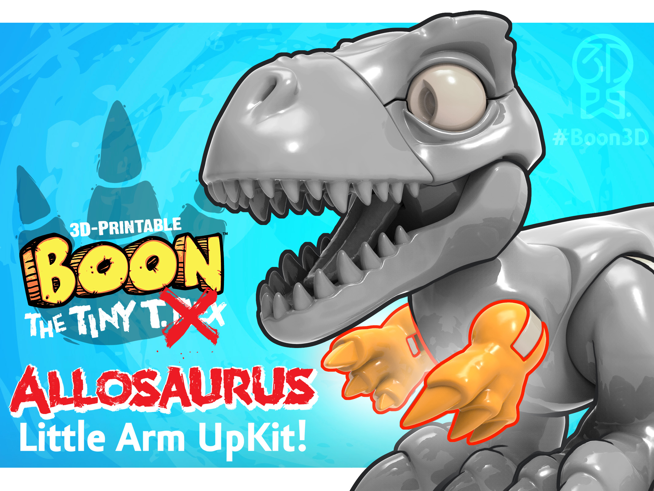 (Arms ONLY) Boon the Tiny T. Rex: Allosaurus UpKit - 3DKitbash.com