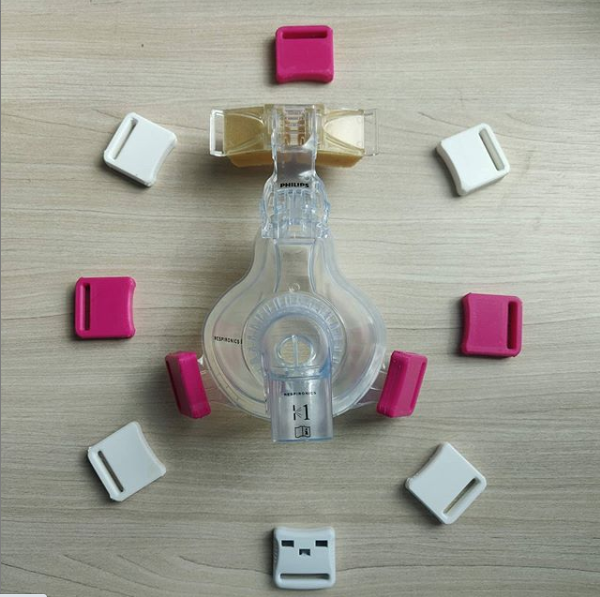 Clip for CPAP respirator mask Philips Respironics model