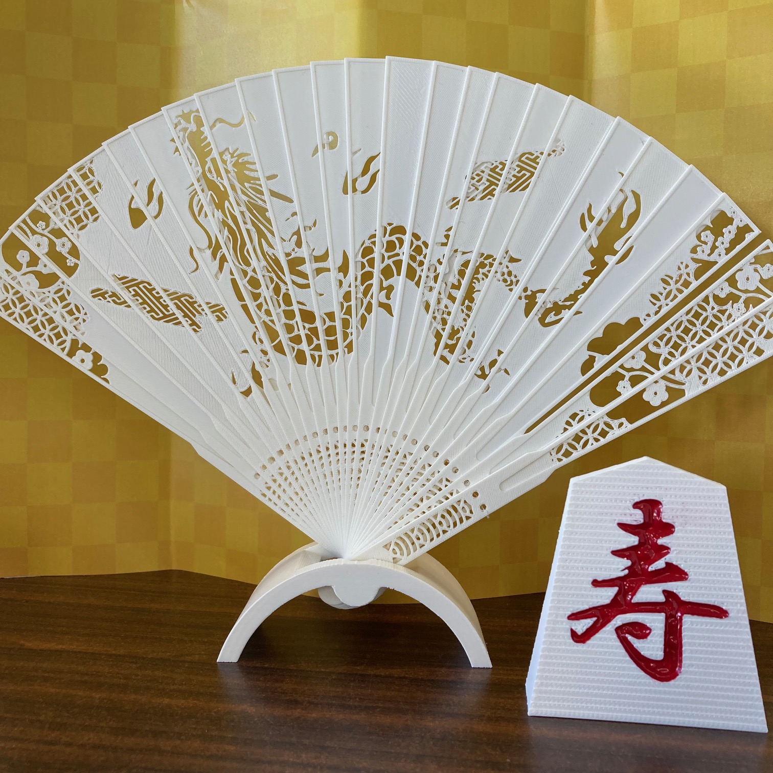 Folding Fan with Dragon year design