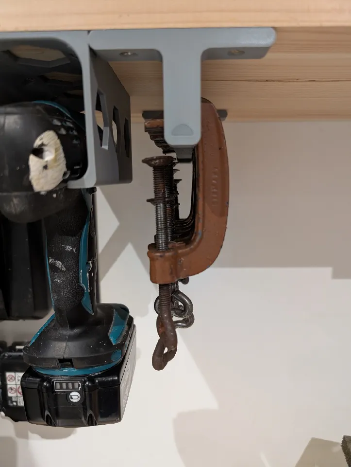 Under-Shelf Rack Hanger — Clamp & Tool Holder 100/150/200mm