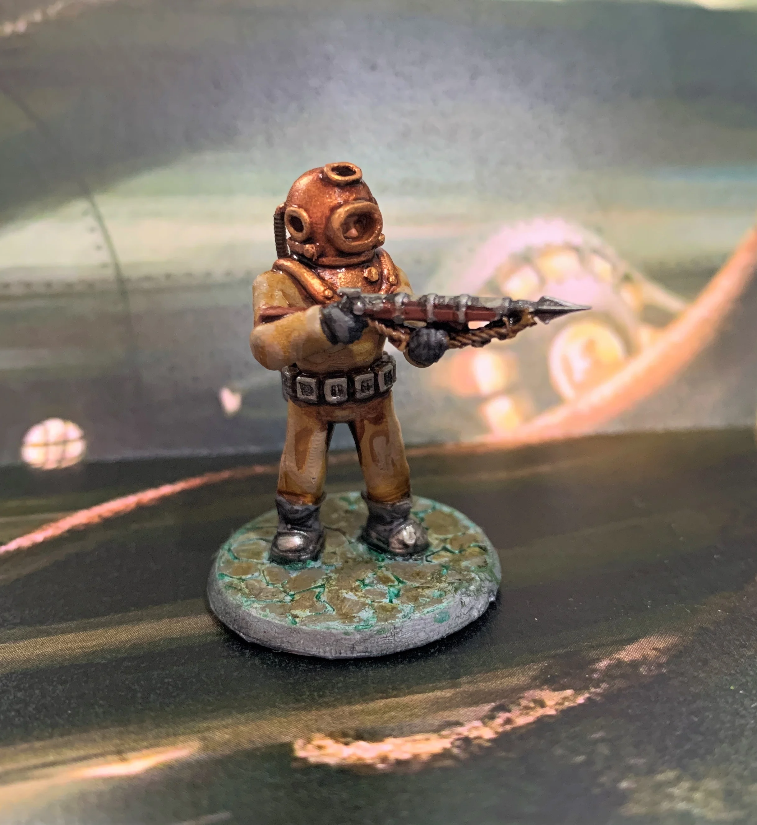 28mm Sci Fi Deep Sea Diver with Harpoon Gun