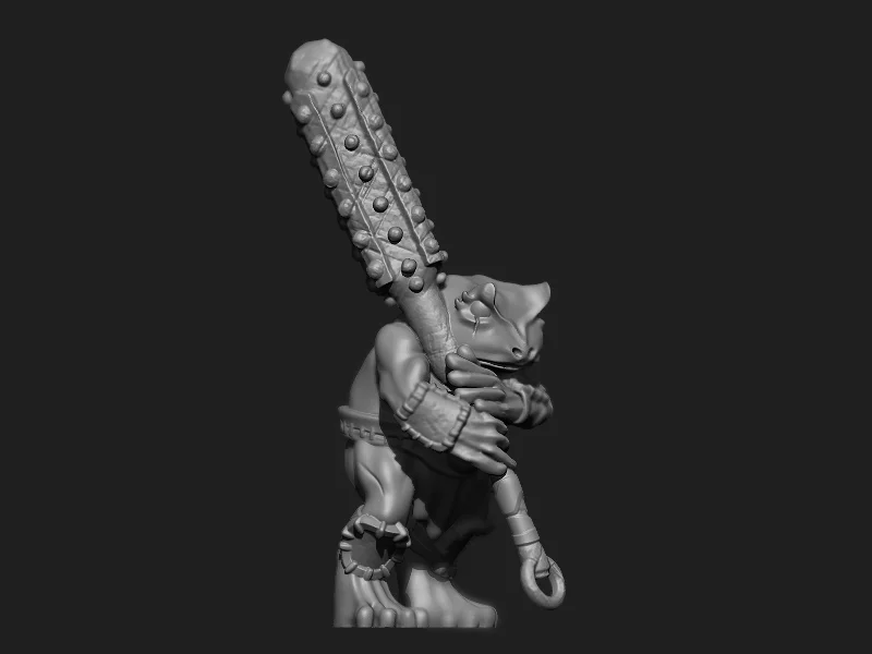 Frog grung barbarian warrior