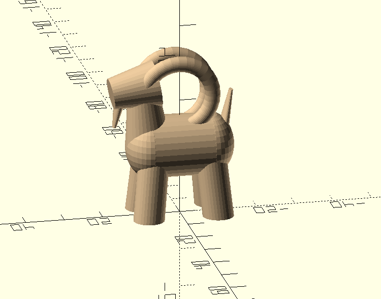 OpenSCADvent day 8 - Gävle Goat