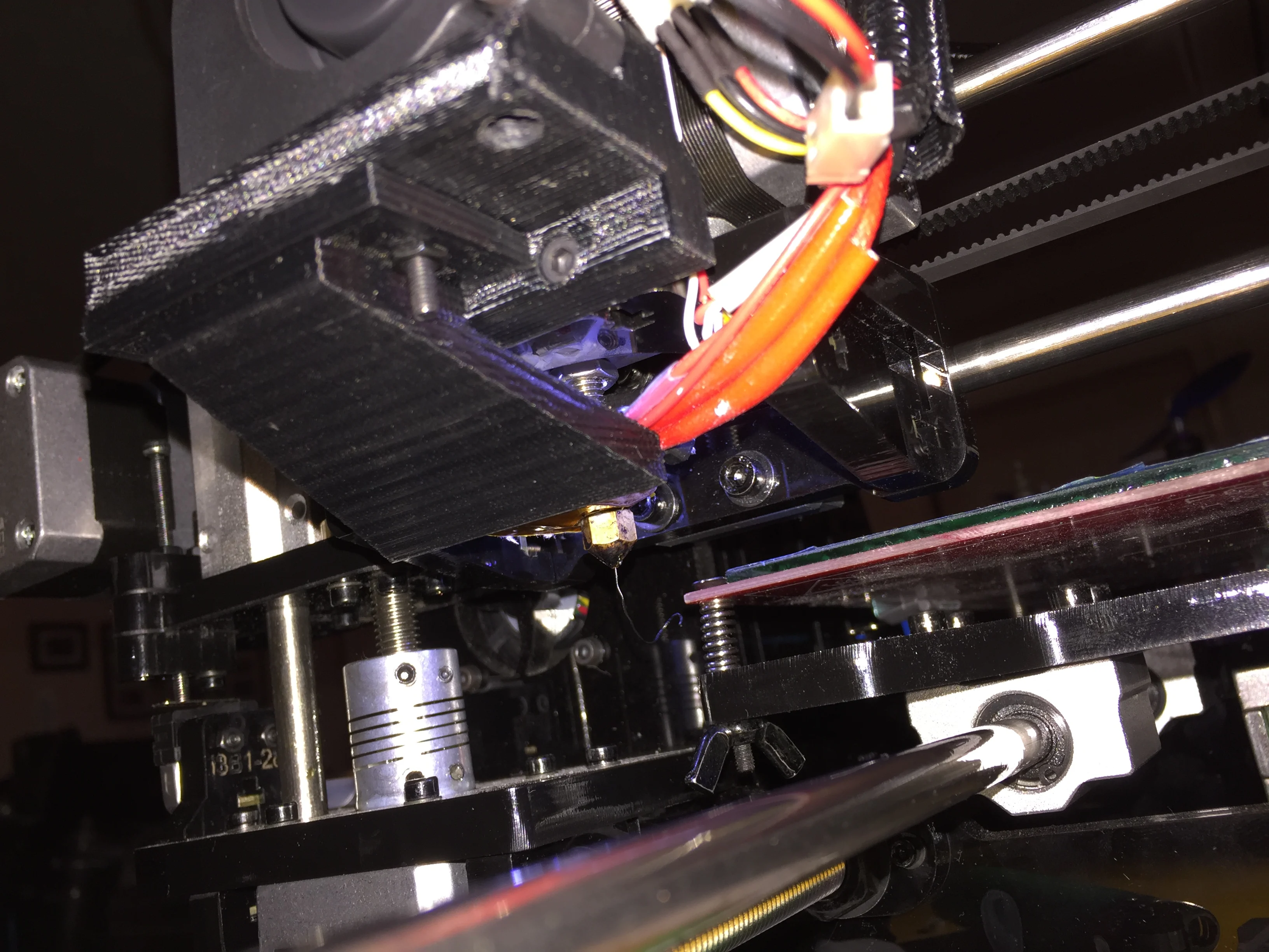 Prusa i3 acrylic (geeetech) fan base and nozzle