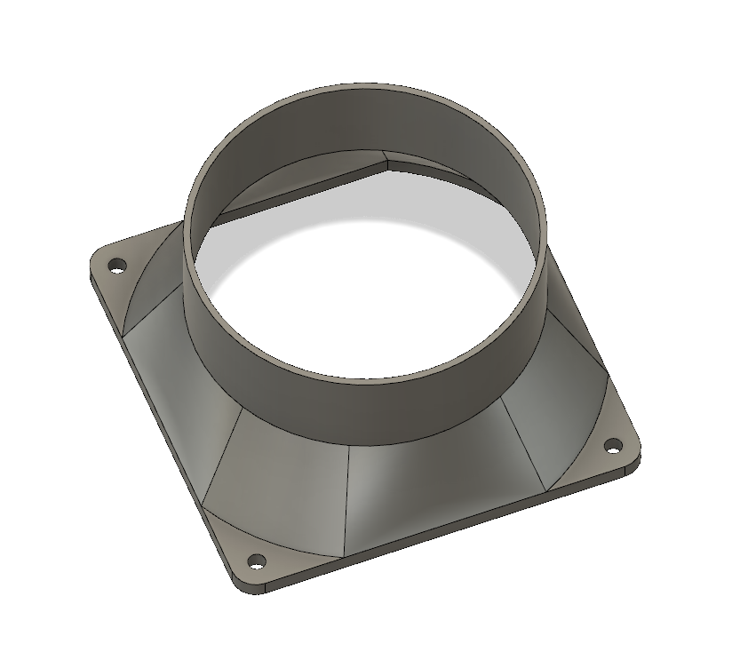 120mm PC fan to 100mm duct shroud