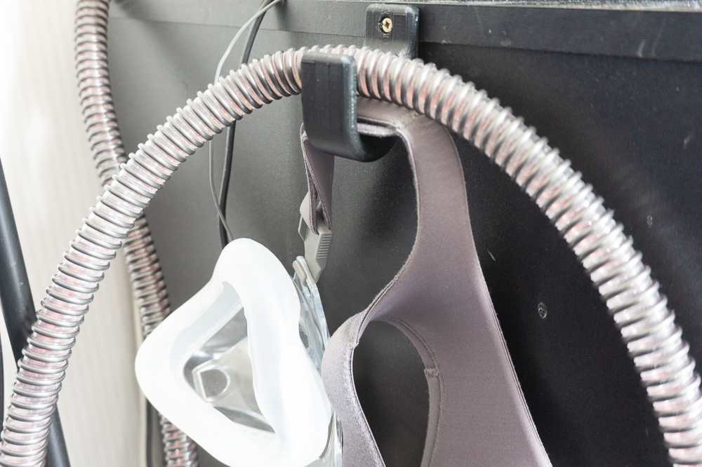 Holder for CPAP mask and tube