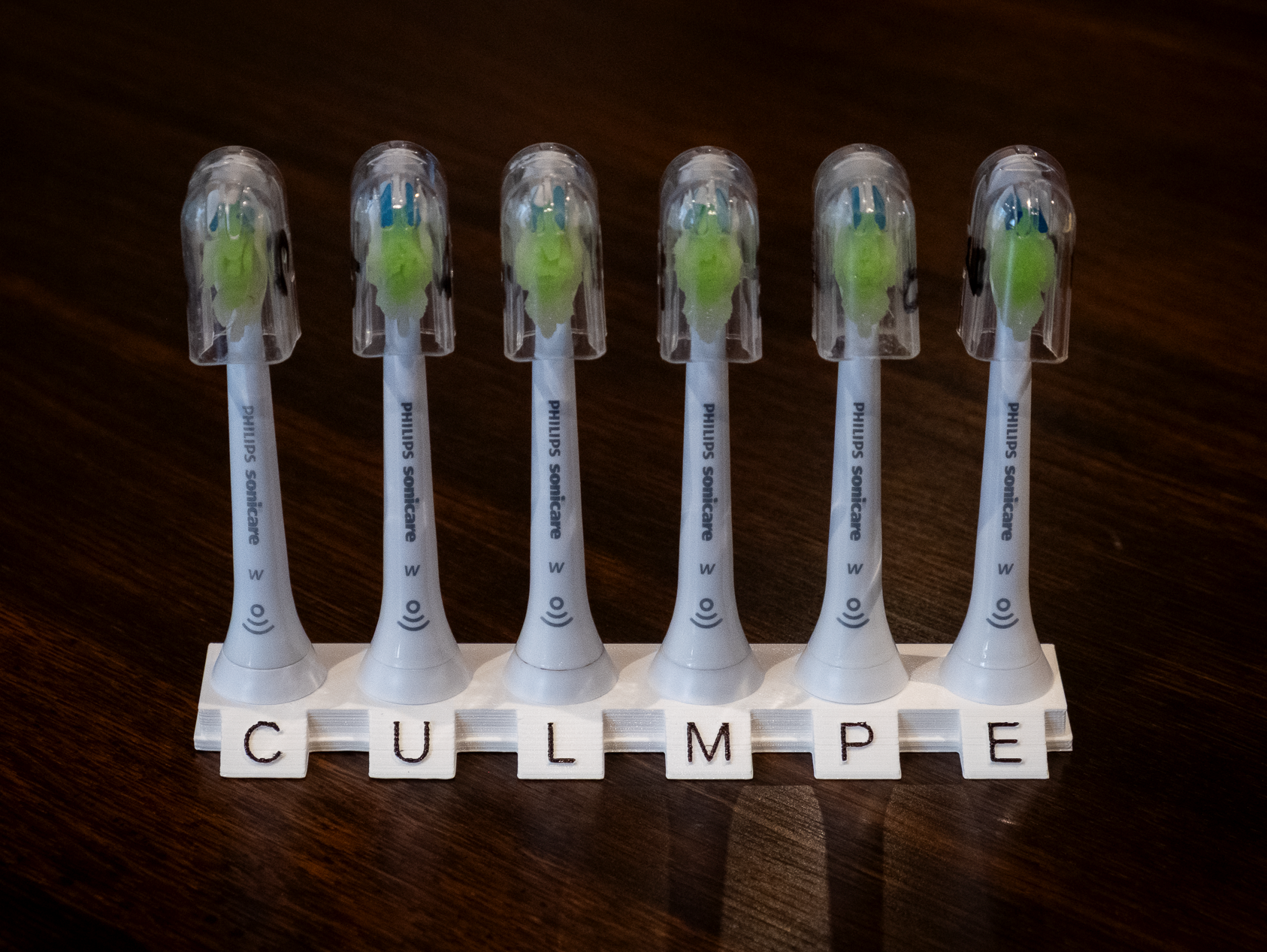 Customizable Philips Sonicare Toothbrush Head Holder with Letters