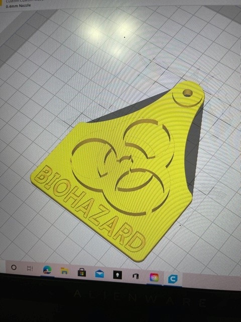 cattle tag BIOHAZARD