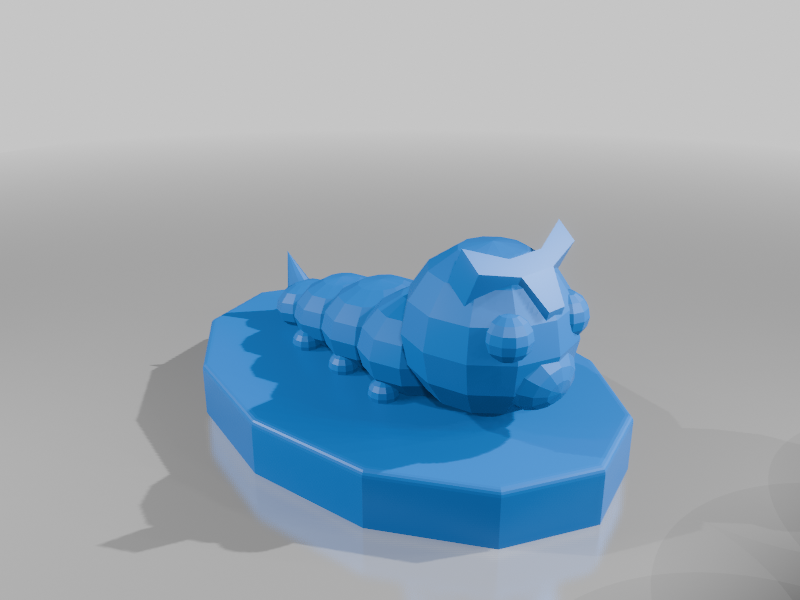 Caterpie Low Poly Pokemon Figure 11