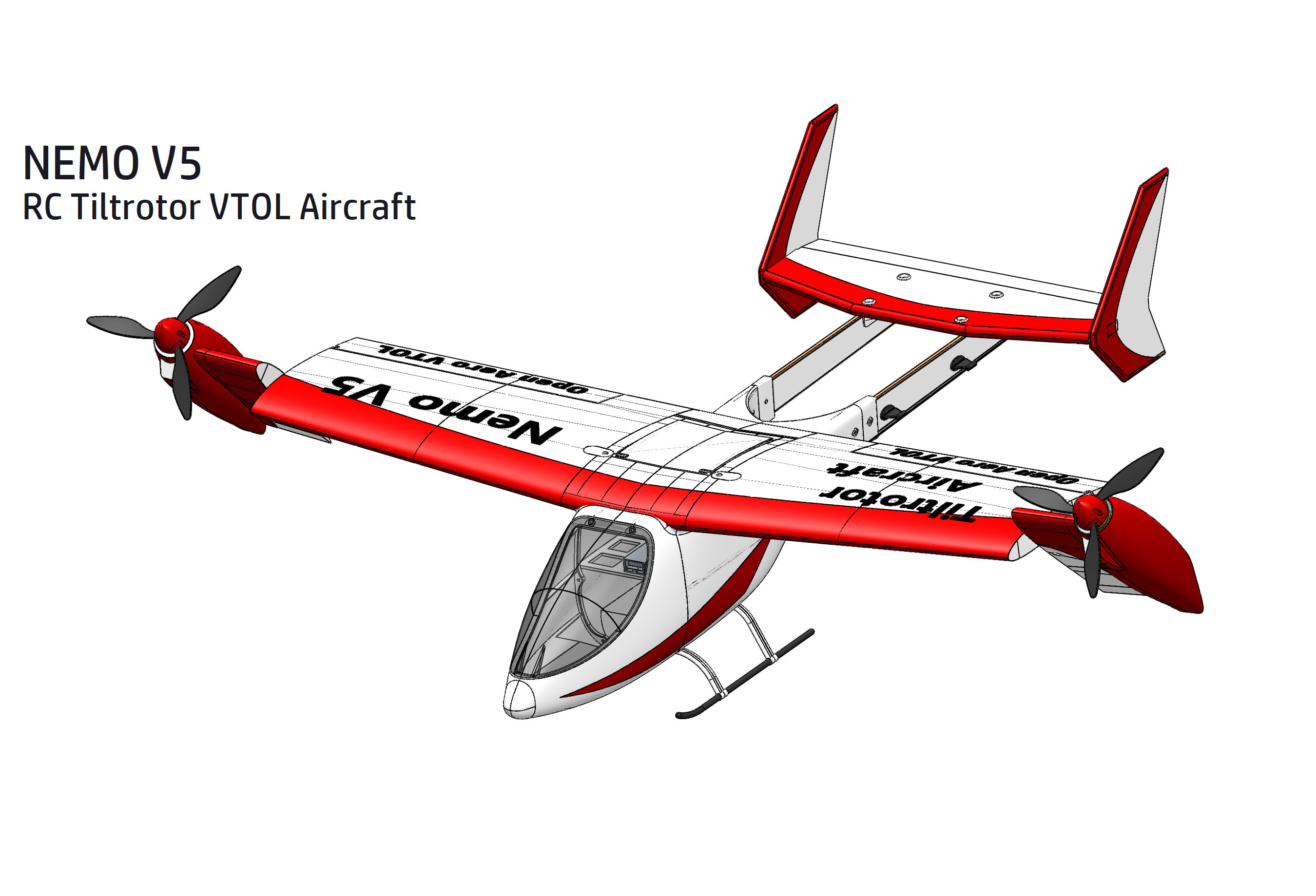 Tiltrotor RC Aircraft VTOL Nemo V5