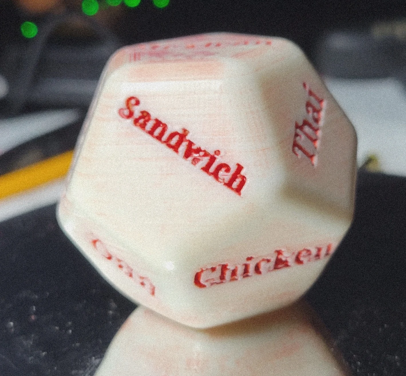 dinner dice with action cube