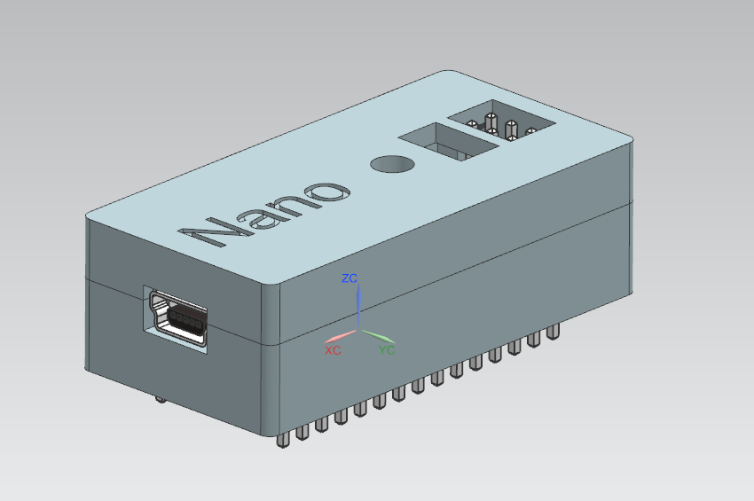 Arduino Nano case with completely accessible pins