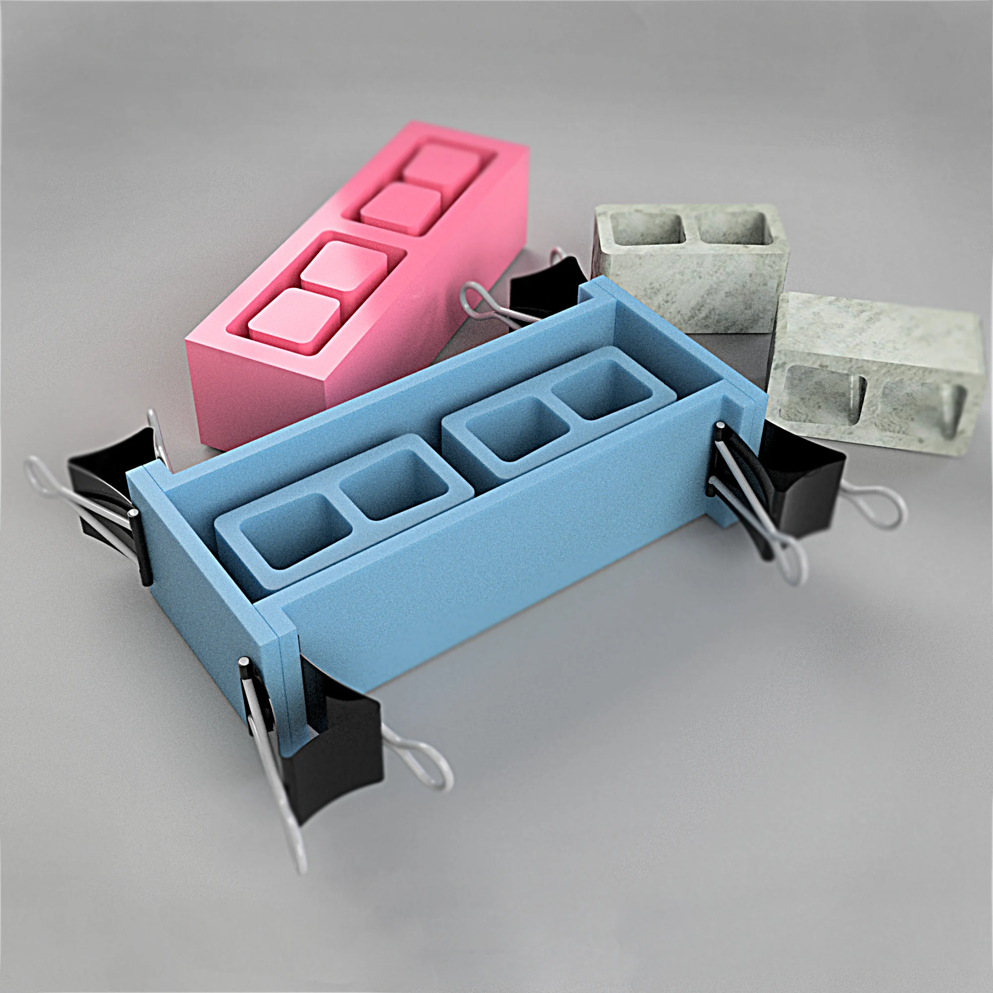 MOLD FOR CEMENT, GYPSUM BRICK CASTING