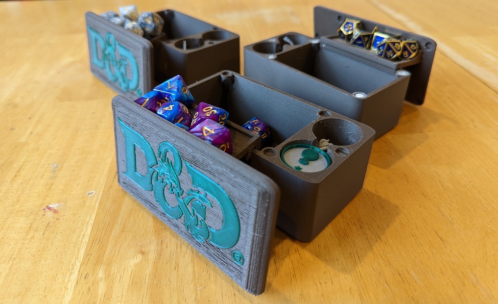 Compact Magnetic Dicebox, Character Vault, and Rolling Tray