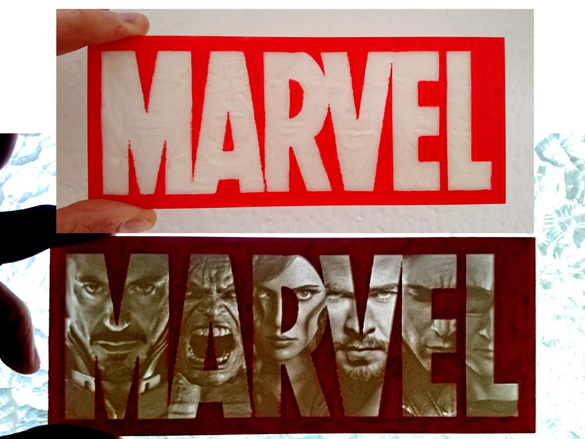 Logo marvel litofania