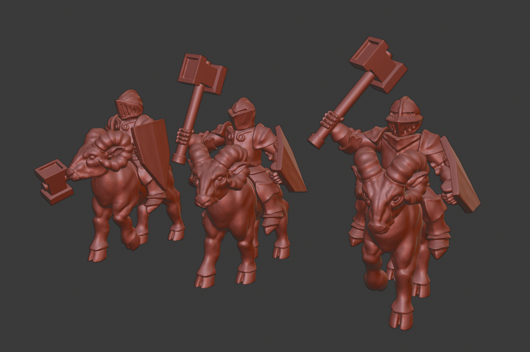 Dwarf Knight Goat Cavalry Miniatures