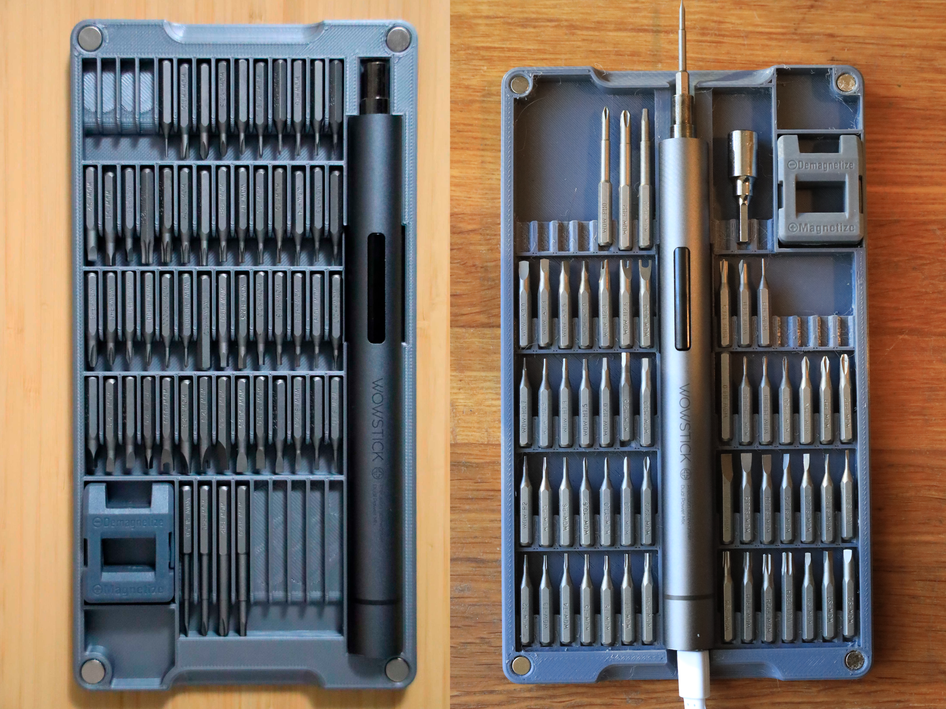 Wowstick case with magnetic bit holders, fully parametric