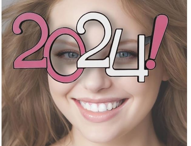 2024 New Year Eve Glasses, Graduation, Mardi Gras, Party