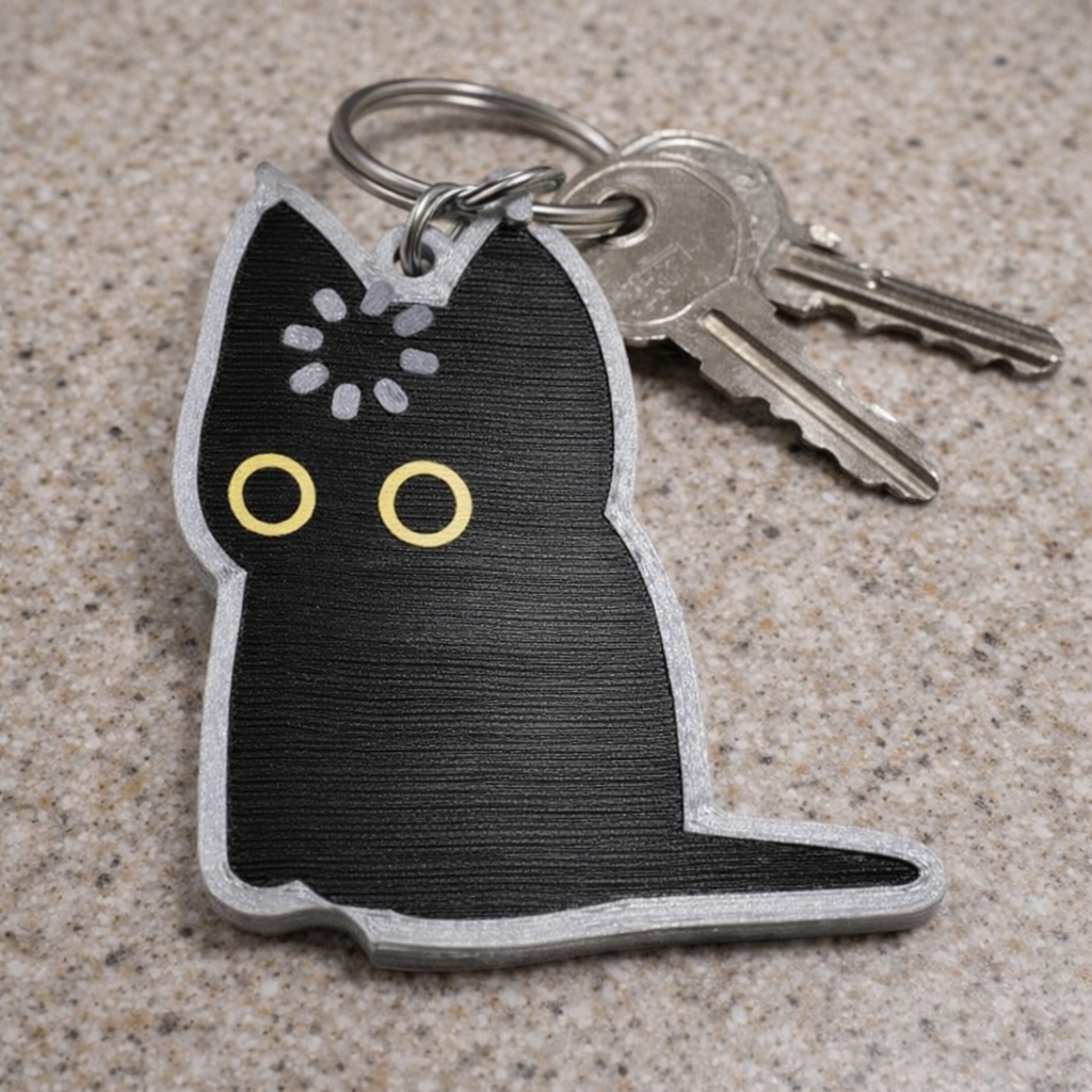 Black Cat Keychain – Cute Minimalist Charm