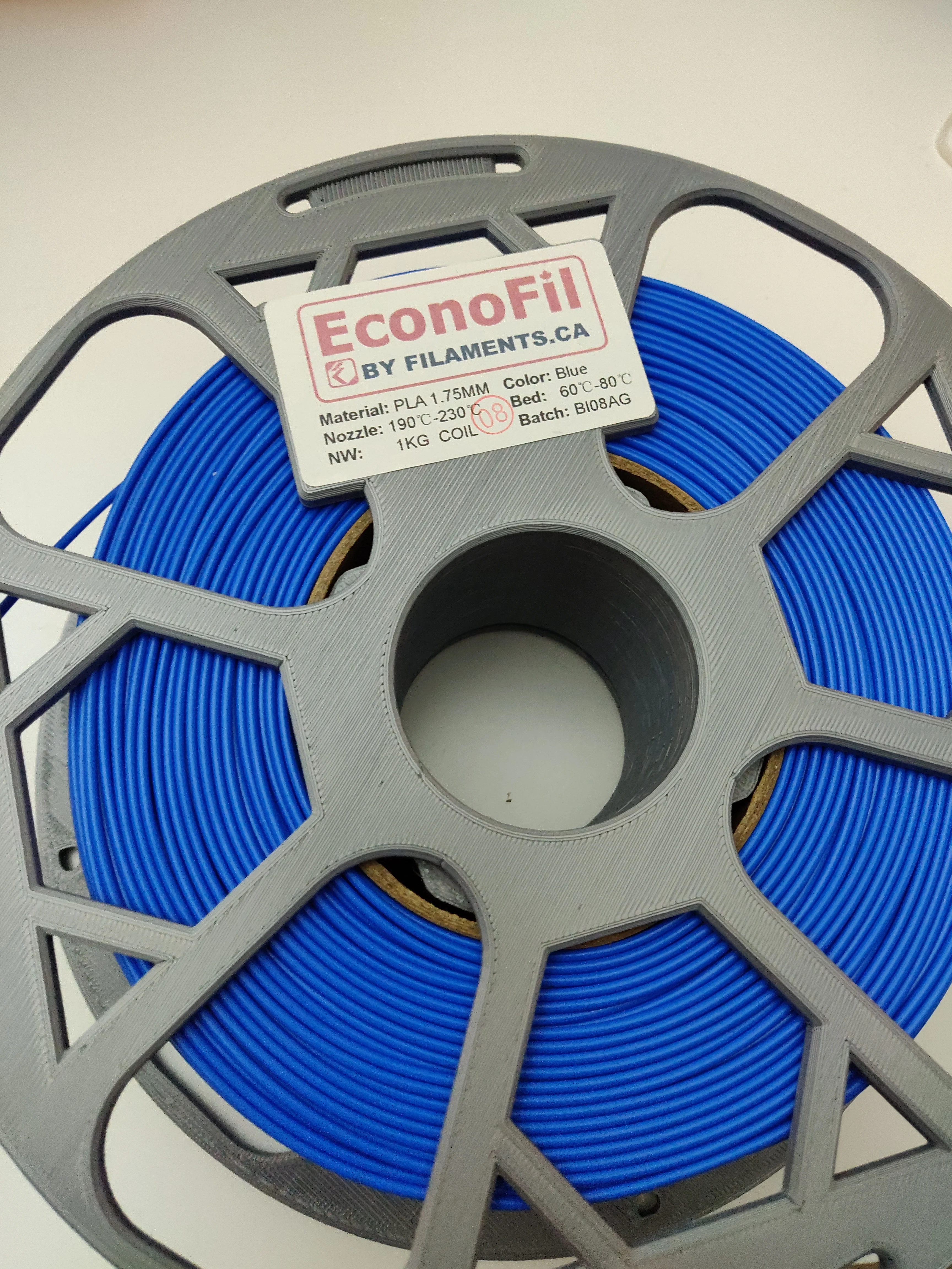 Filaments.ca refill spool with label