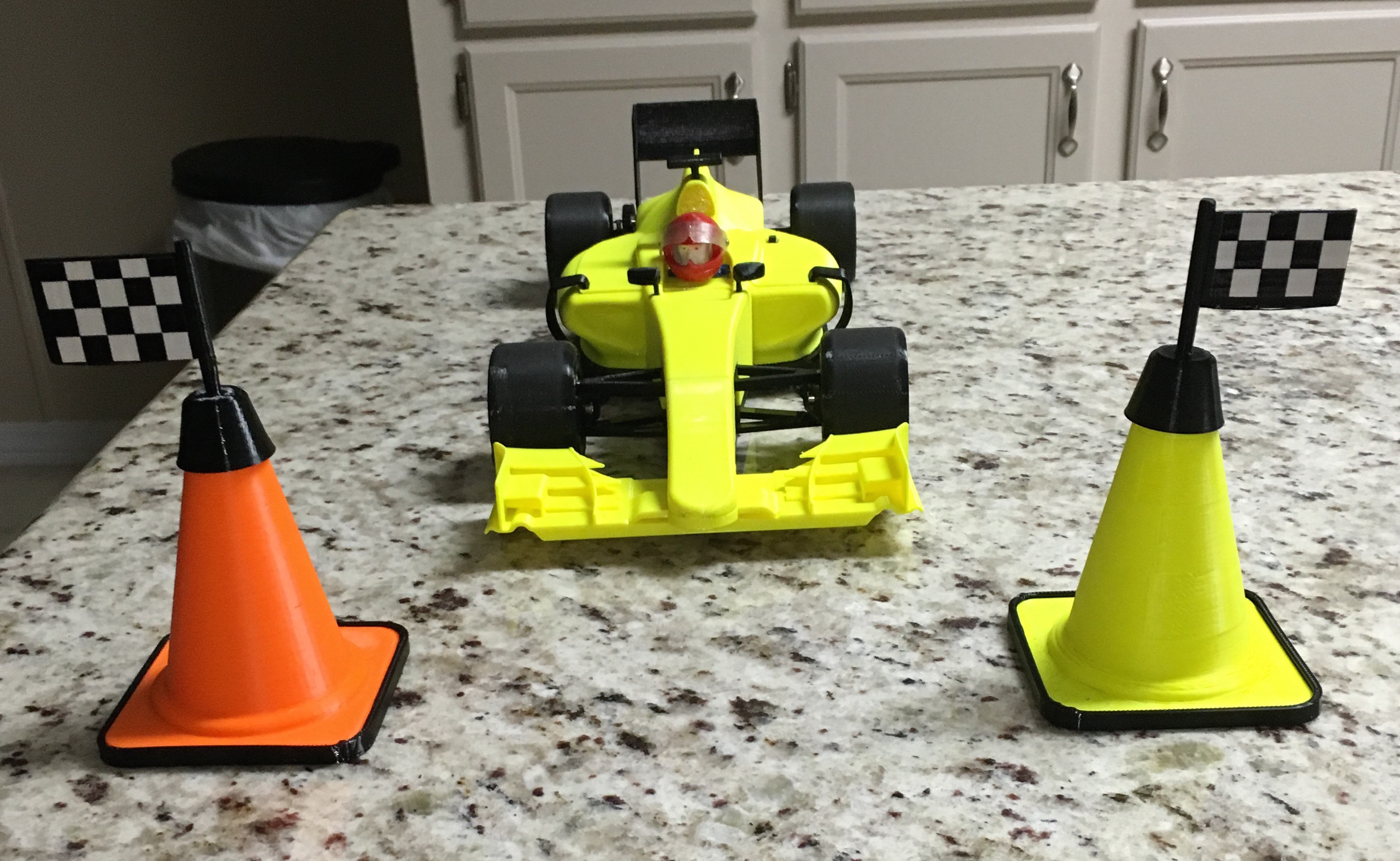 Checkered Flag for Traffic Cone