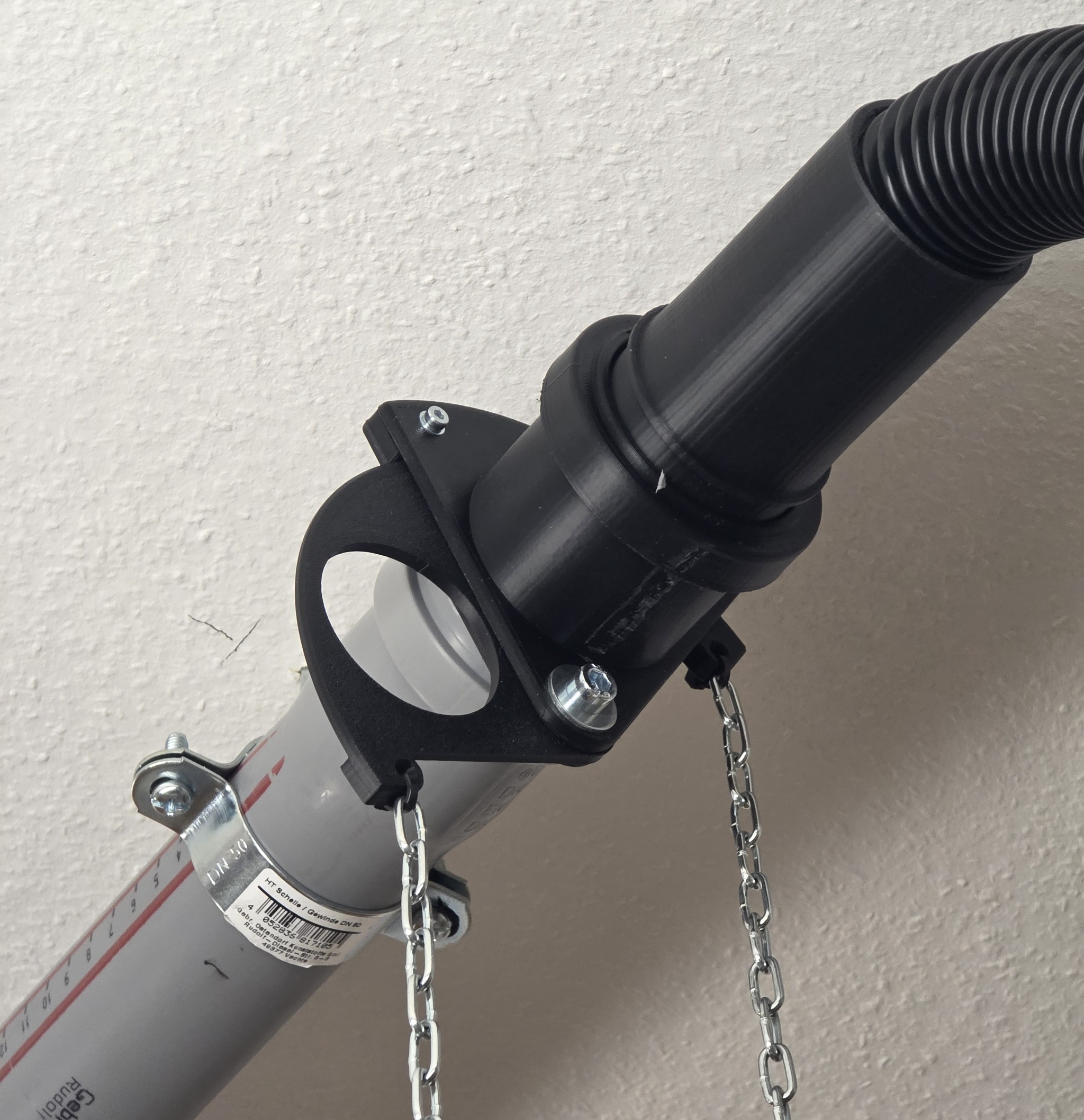 Blast gate for DN50 ceiling mount (german: HT-Rohr)