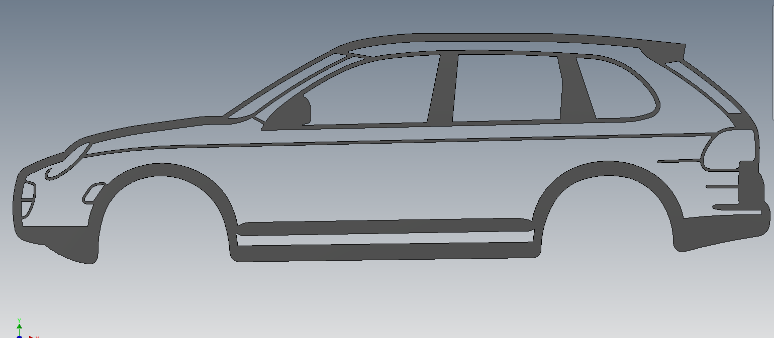 Porsche Cayenne 957 GTS Outline Wallart