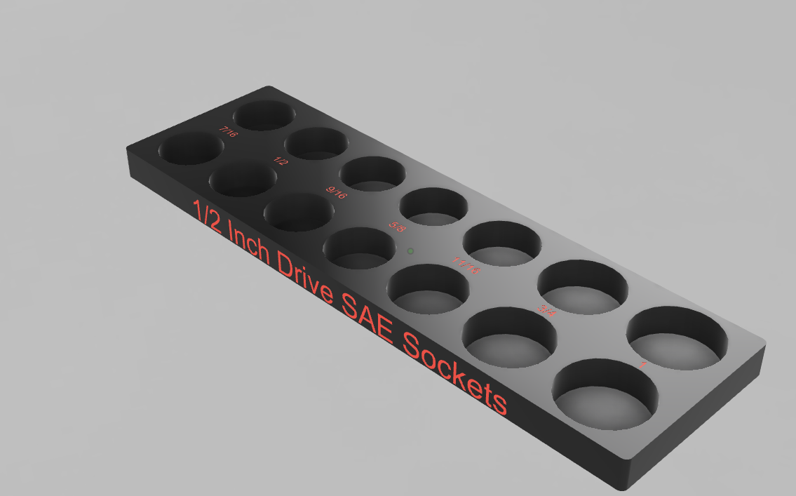 1/2  Inch Drive SAE Socket Organizer