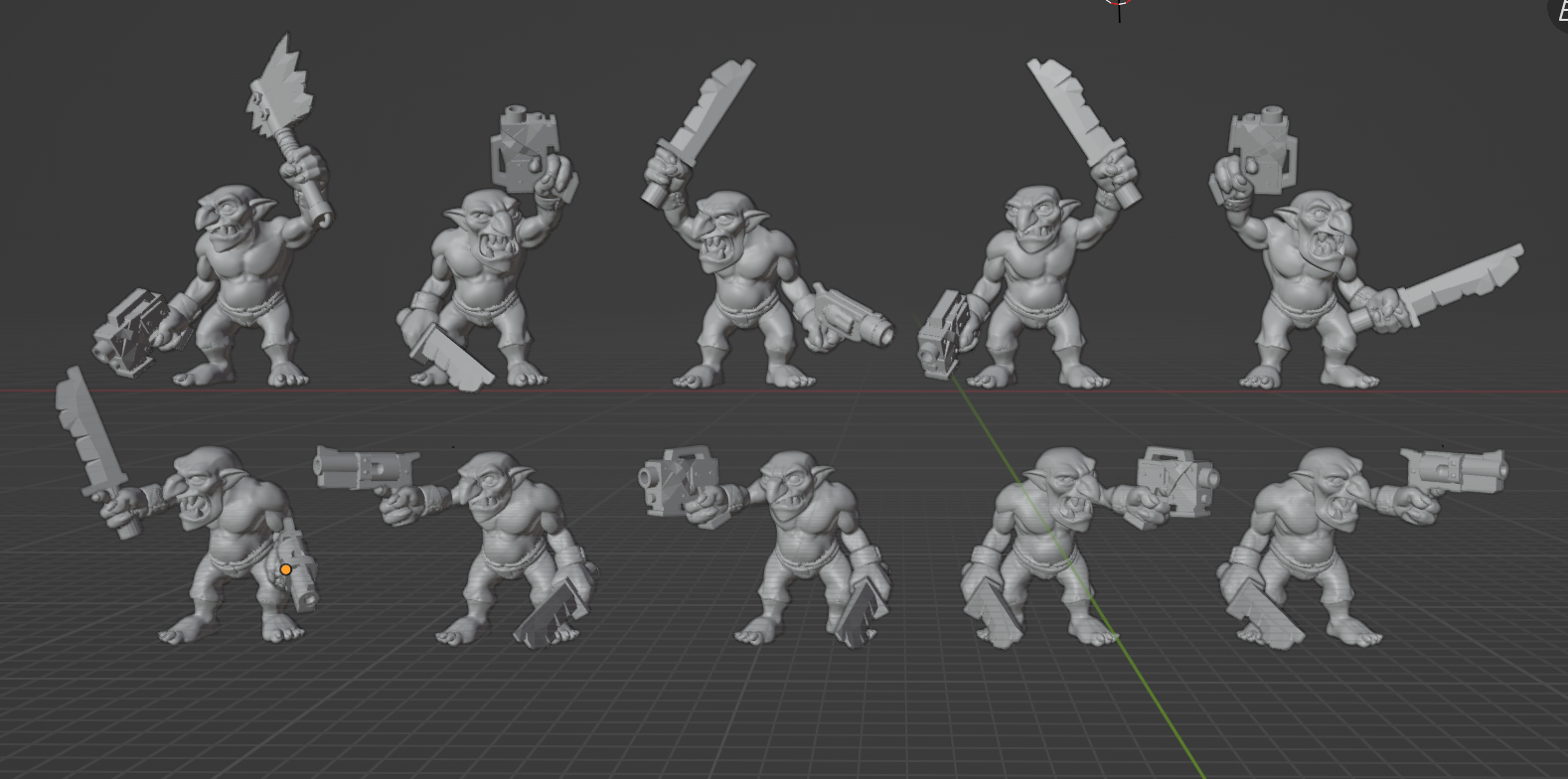 Easy to paint Scifi goblins grots and gobbos