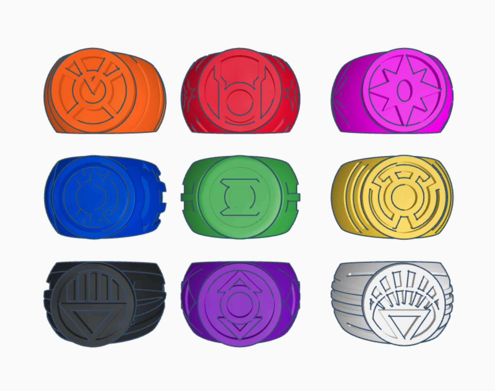 Lantern Corps Rings Emotional Spectrum
