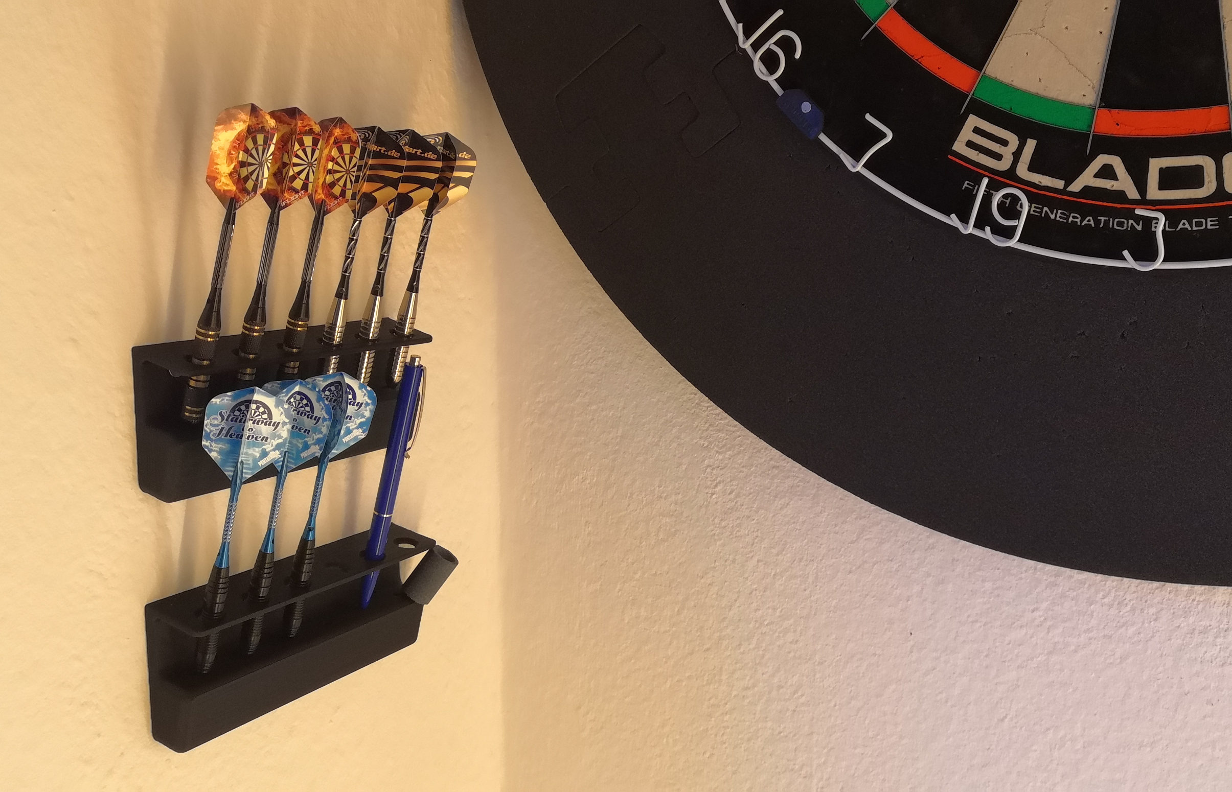 Wall Mounted Dart Holder for Soft and Steel Darts