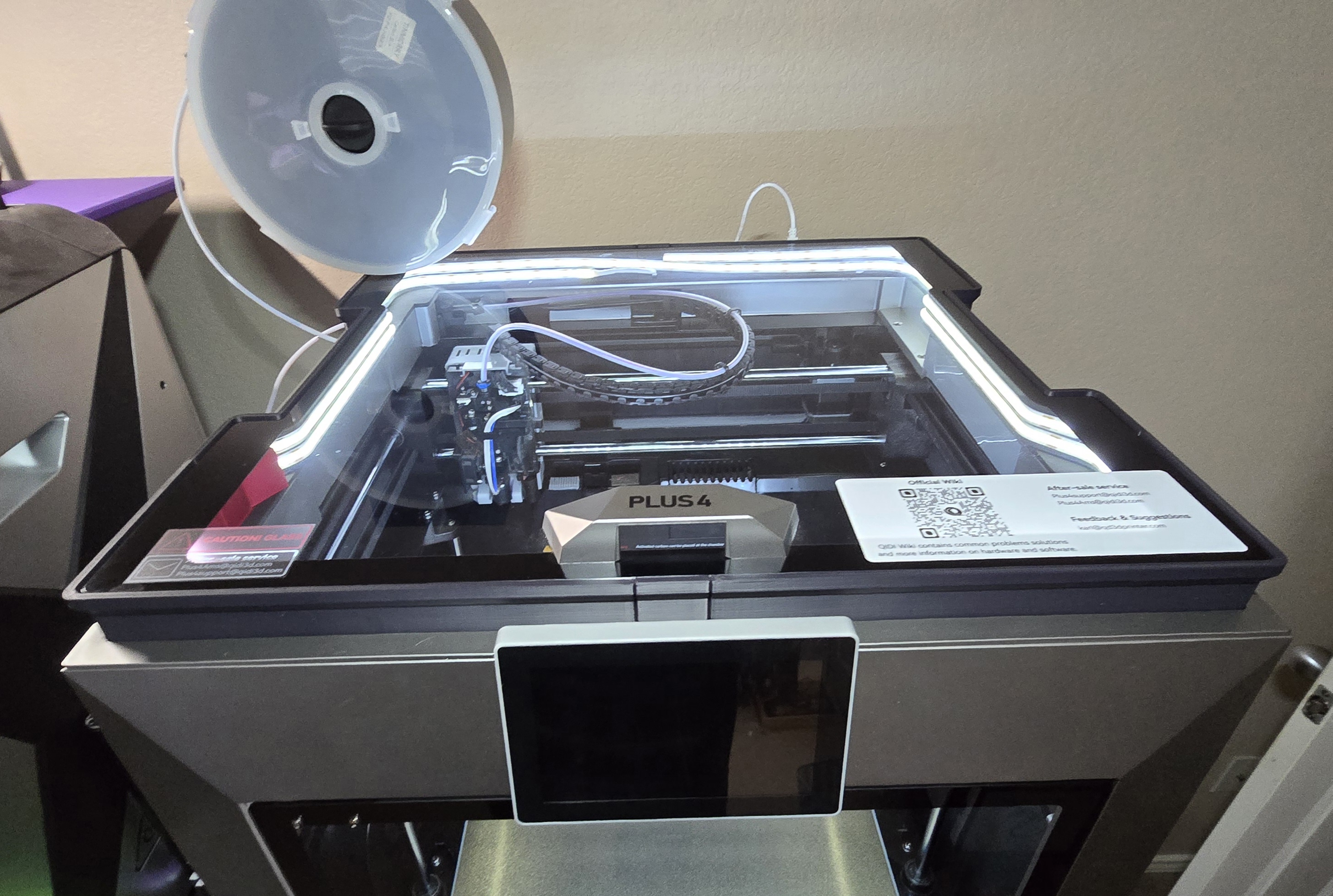 Glass Lid Riser for Qidi Plus 4 (allows for installing a COB light strip)