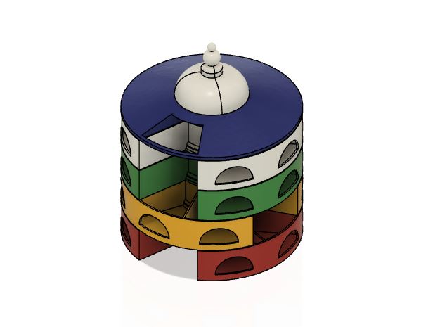 Yurt  Rotate Small Parts Storage Box