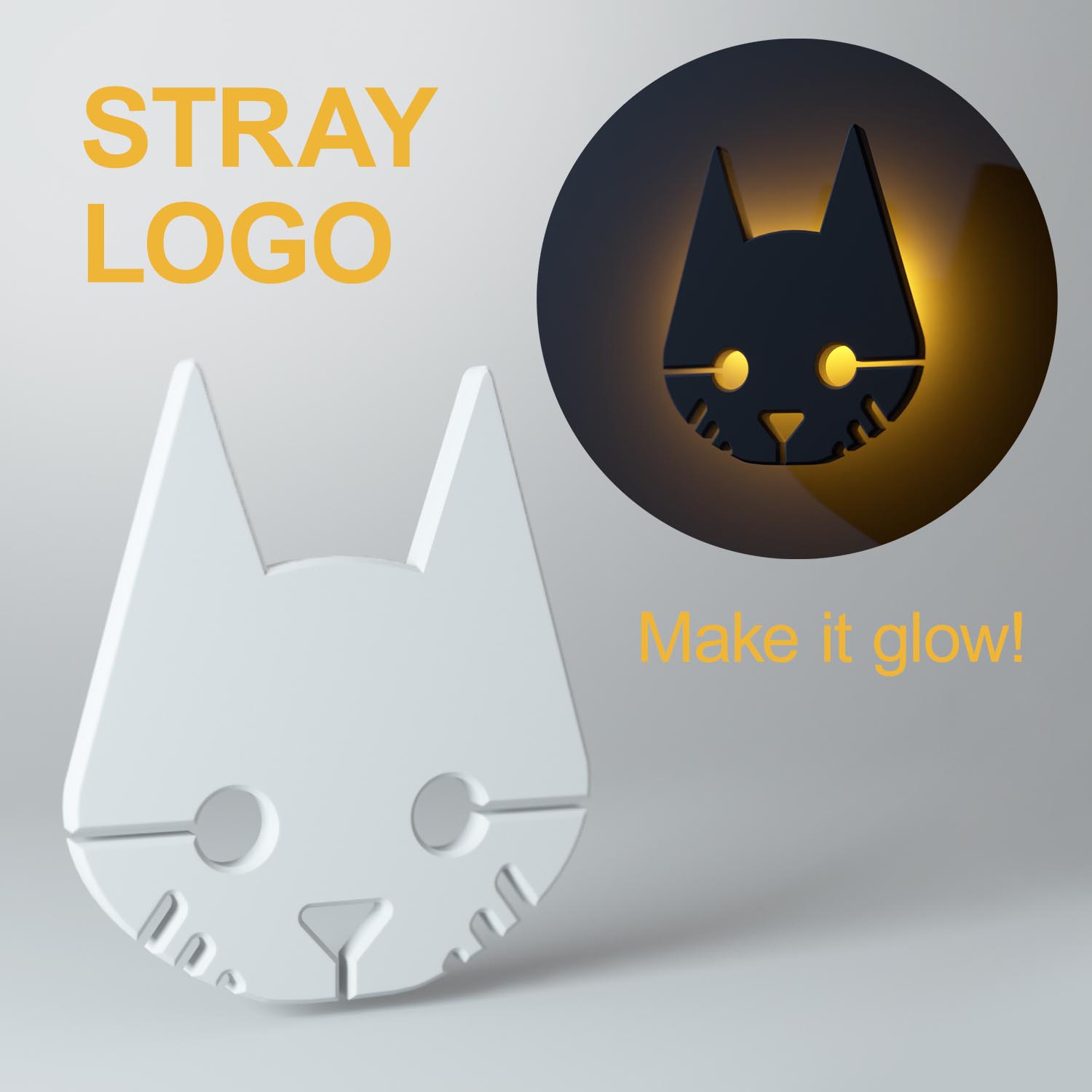 Stray Logo Sign (Cyberpunk Cat)