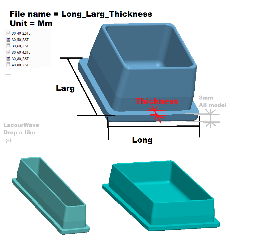 Multiples rectangle tube cover / Plusieurs caches tube rectangle