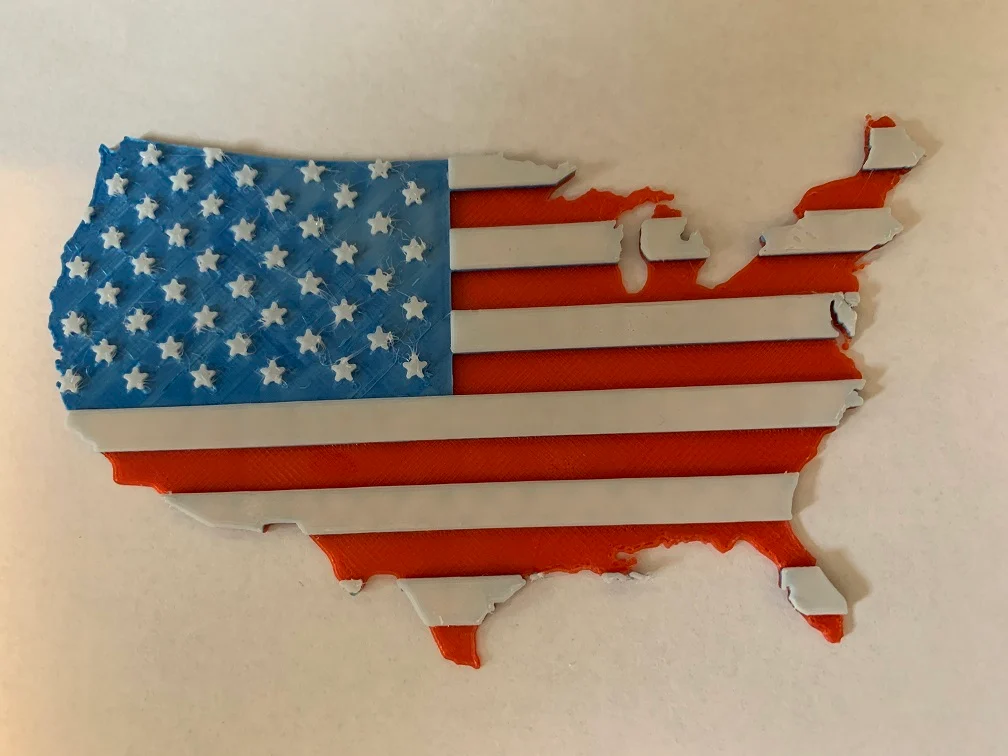 American Flag Country Shaped