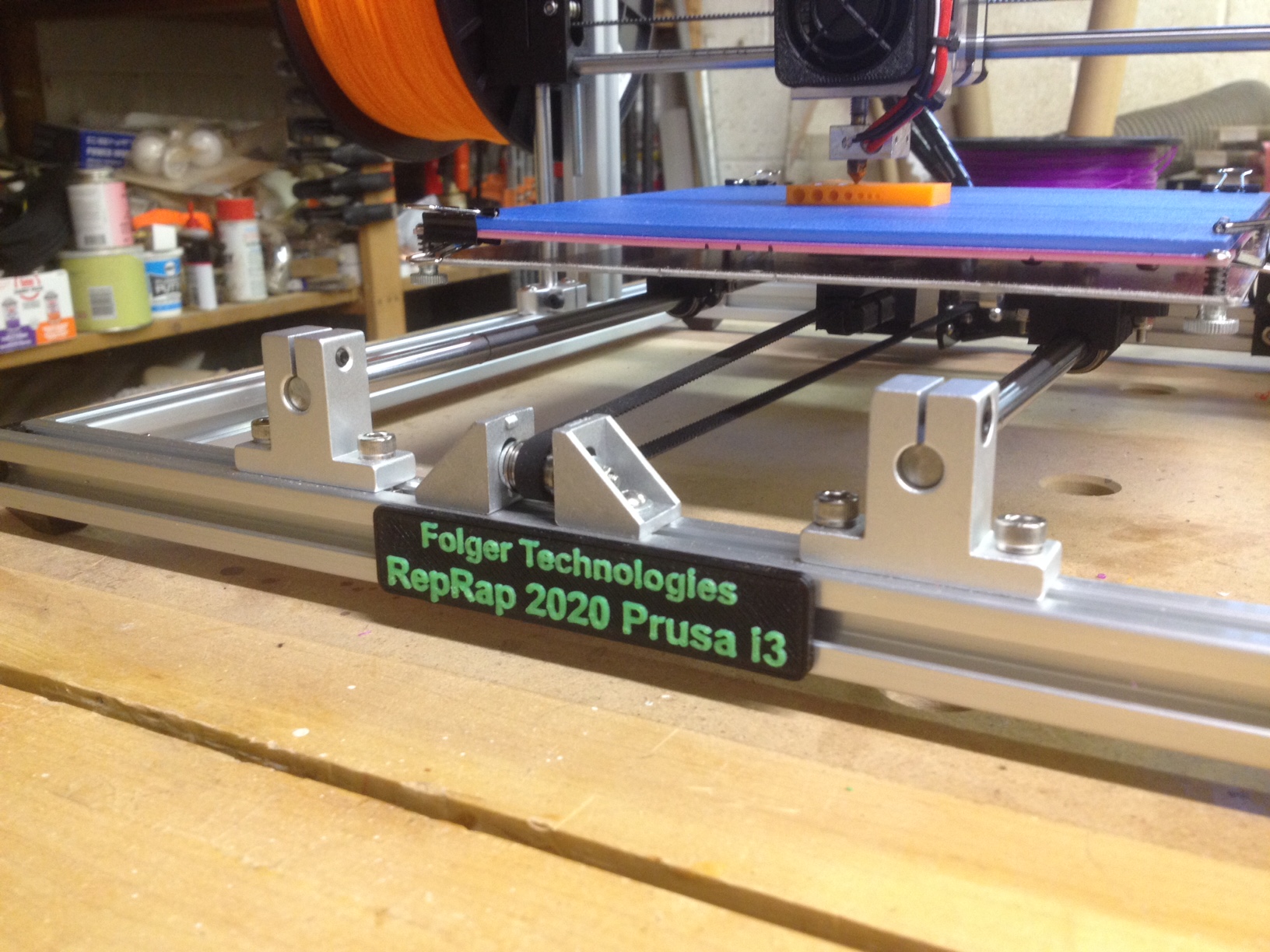 Nameplate for a Folger RepRap 2020 Prusa i3