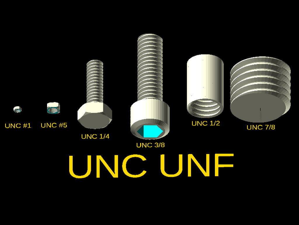 UNC/UNF bolts library