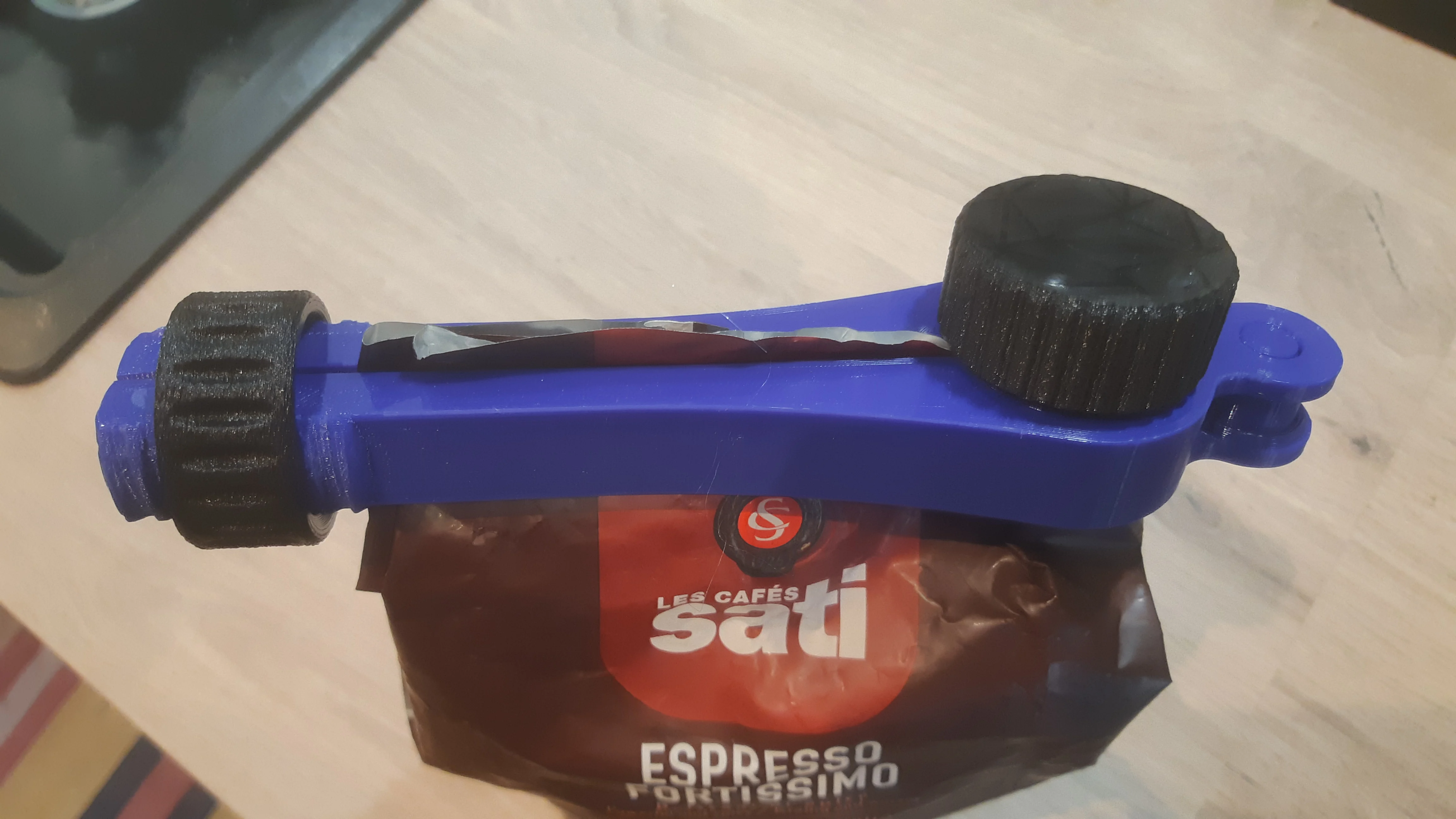 Clip de sac avec bouchon à vis pour sac de grains de café - remix
