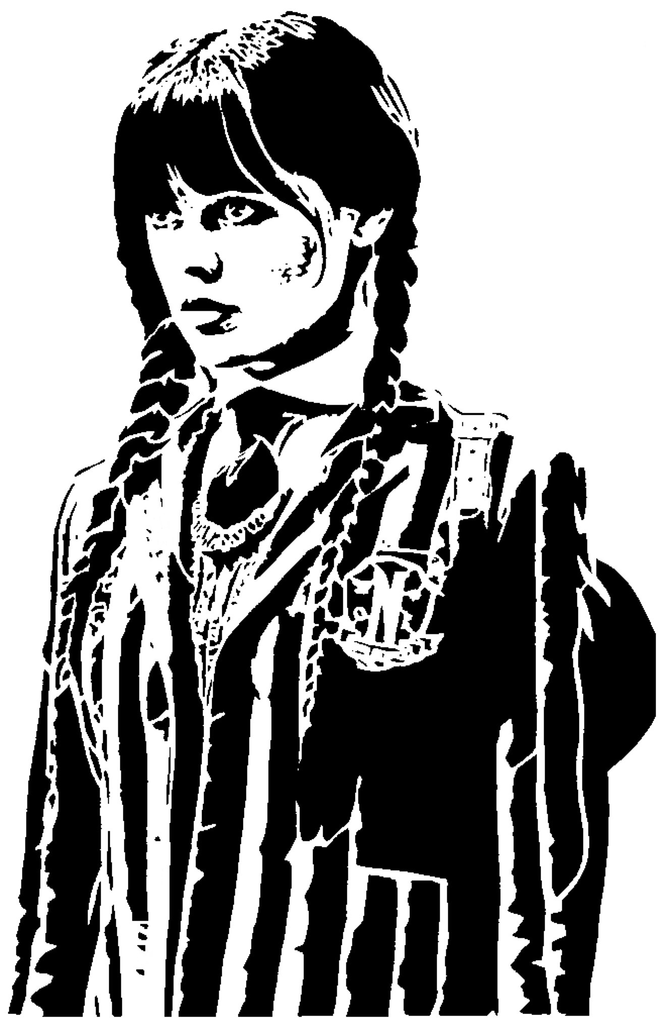 Wednesday Addams stencil 3