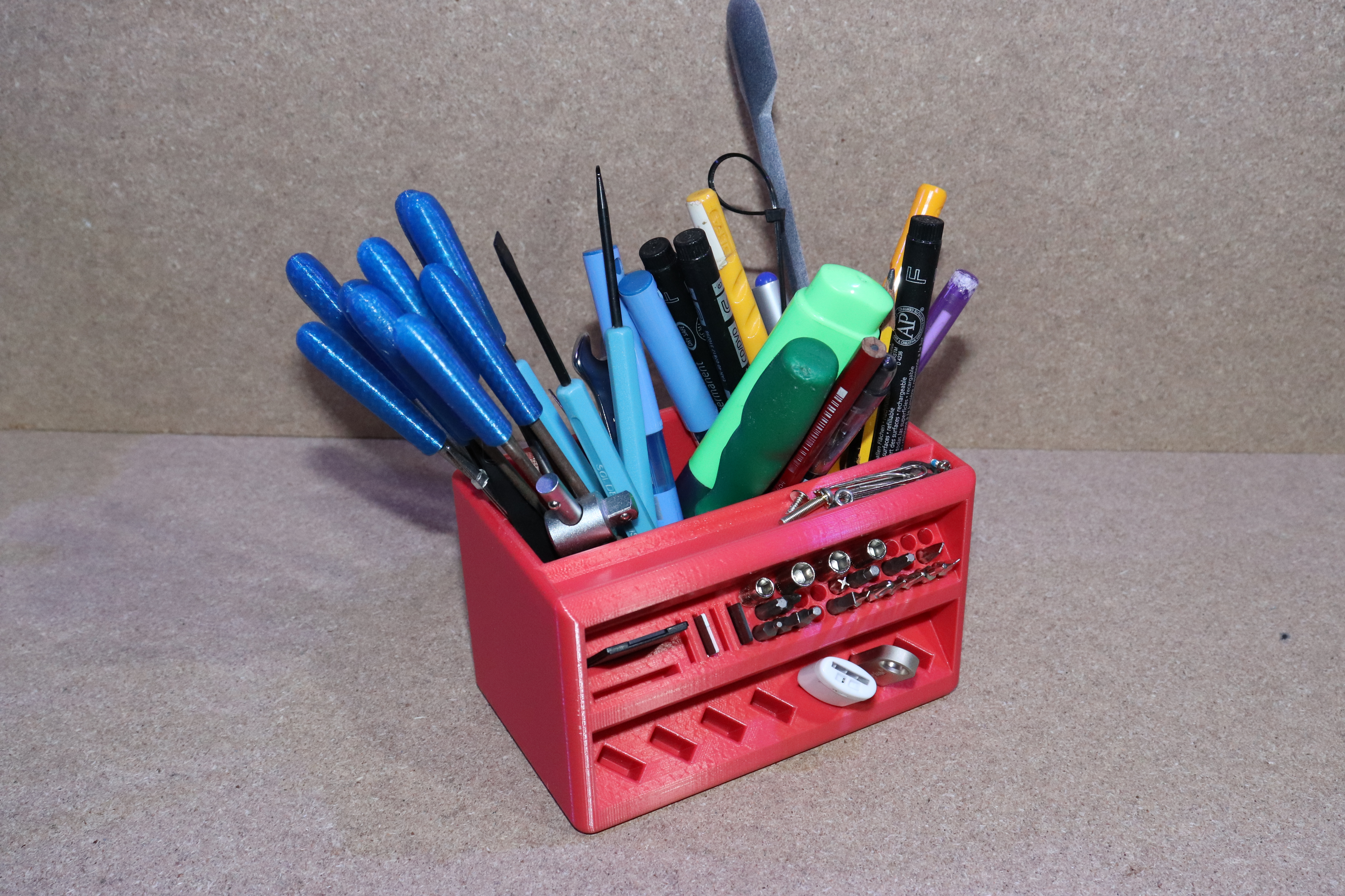 Desk Pen & SD & Bits Organizer