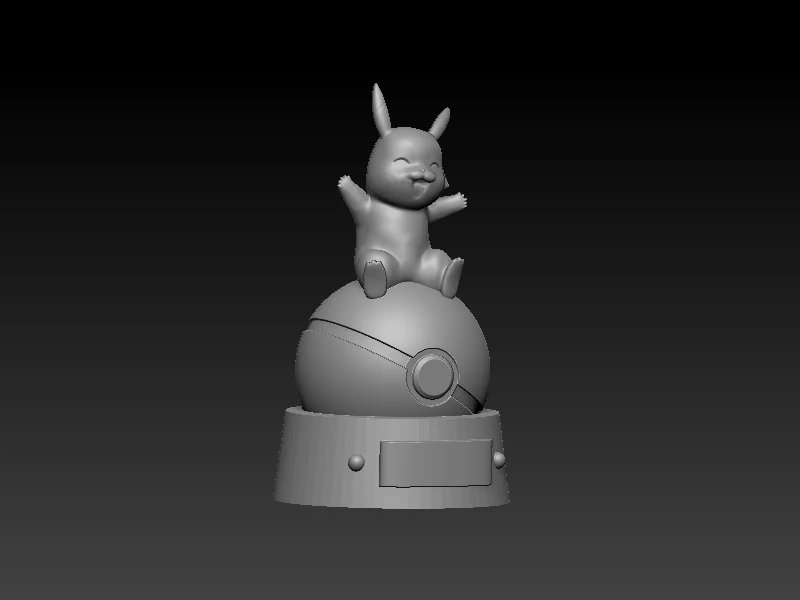 Pikachu on a pokeball