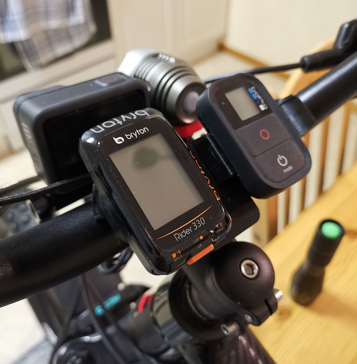bicycle gopro remote / garmin, bryton mount