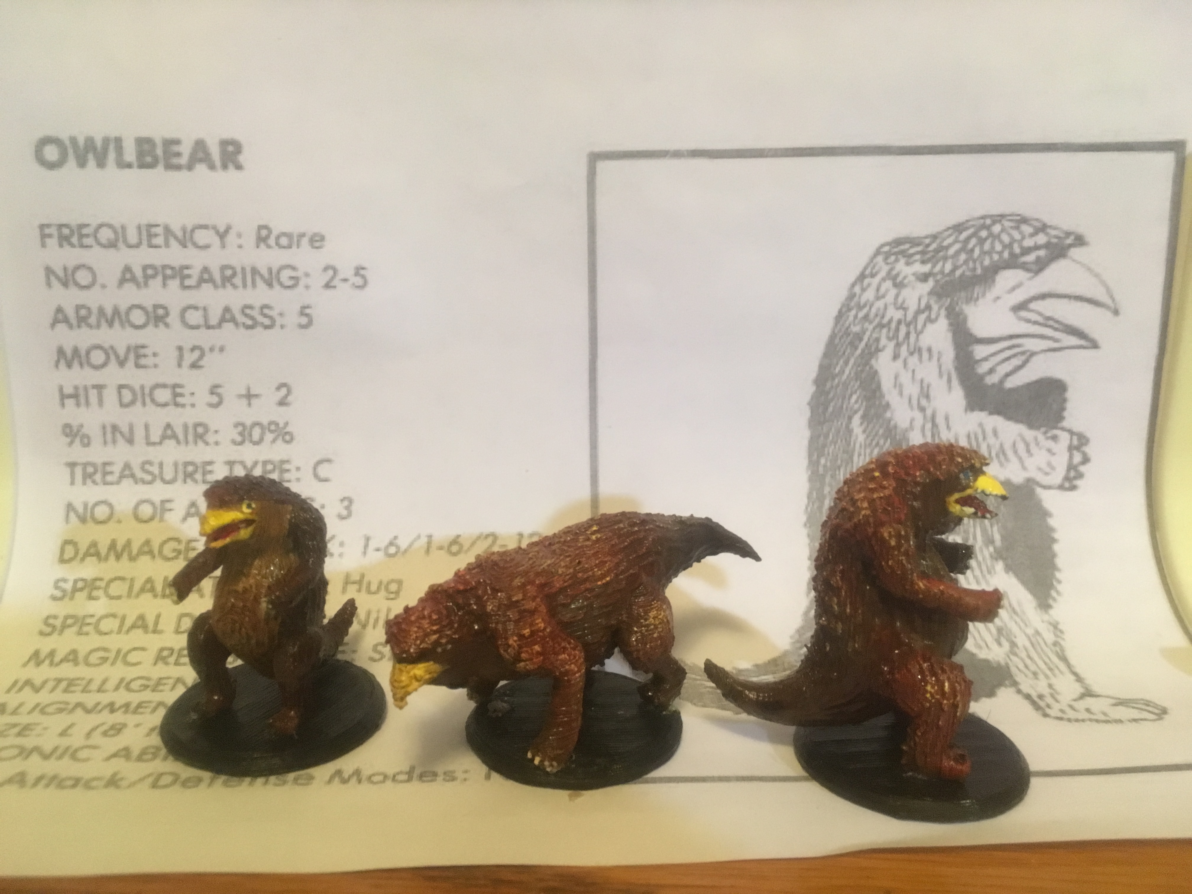 Owlbear through the ages- 1st edition AD&D