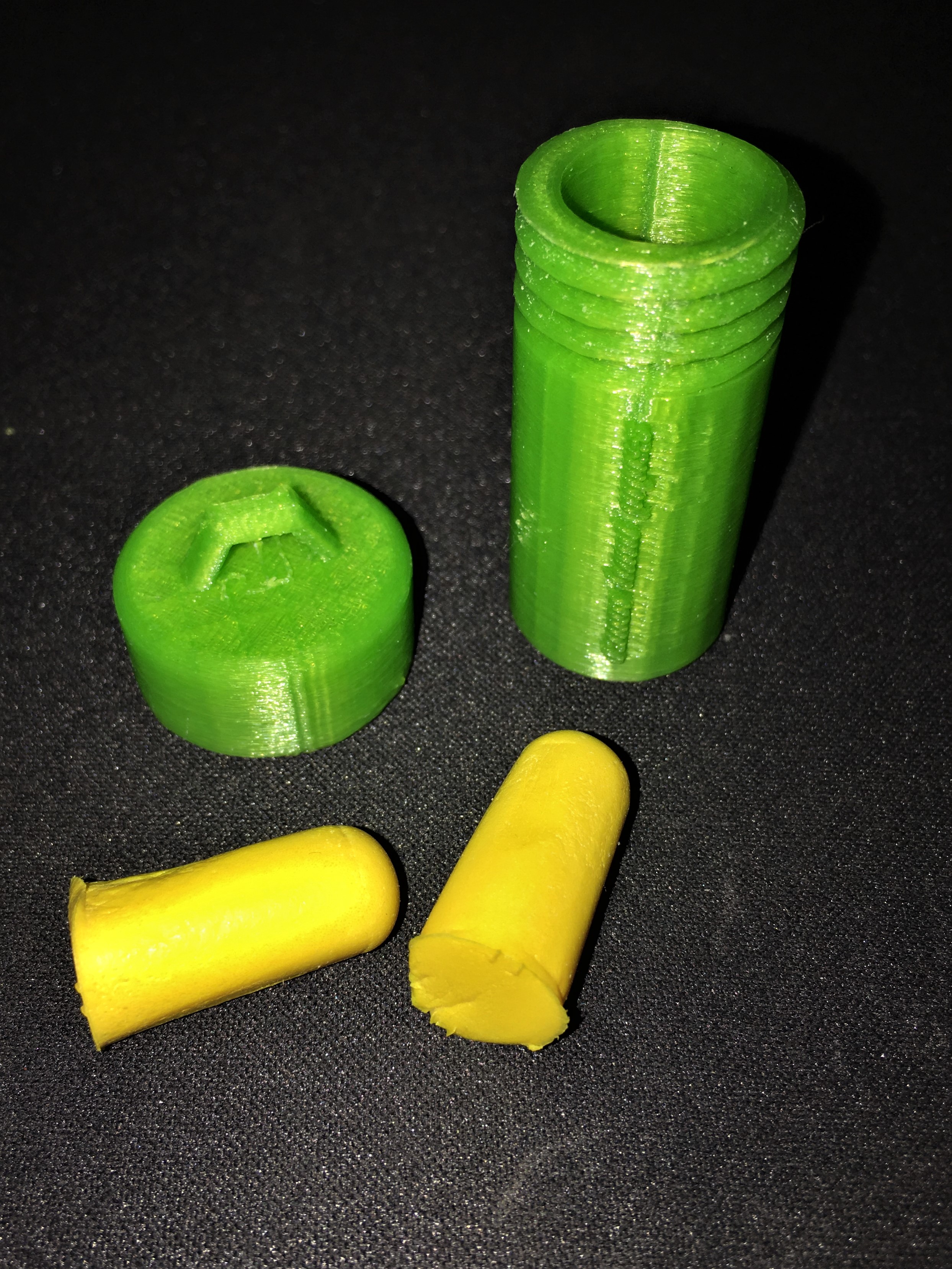 earplug container for loud pipes (motorcycle)