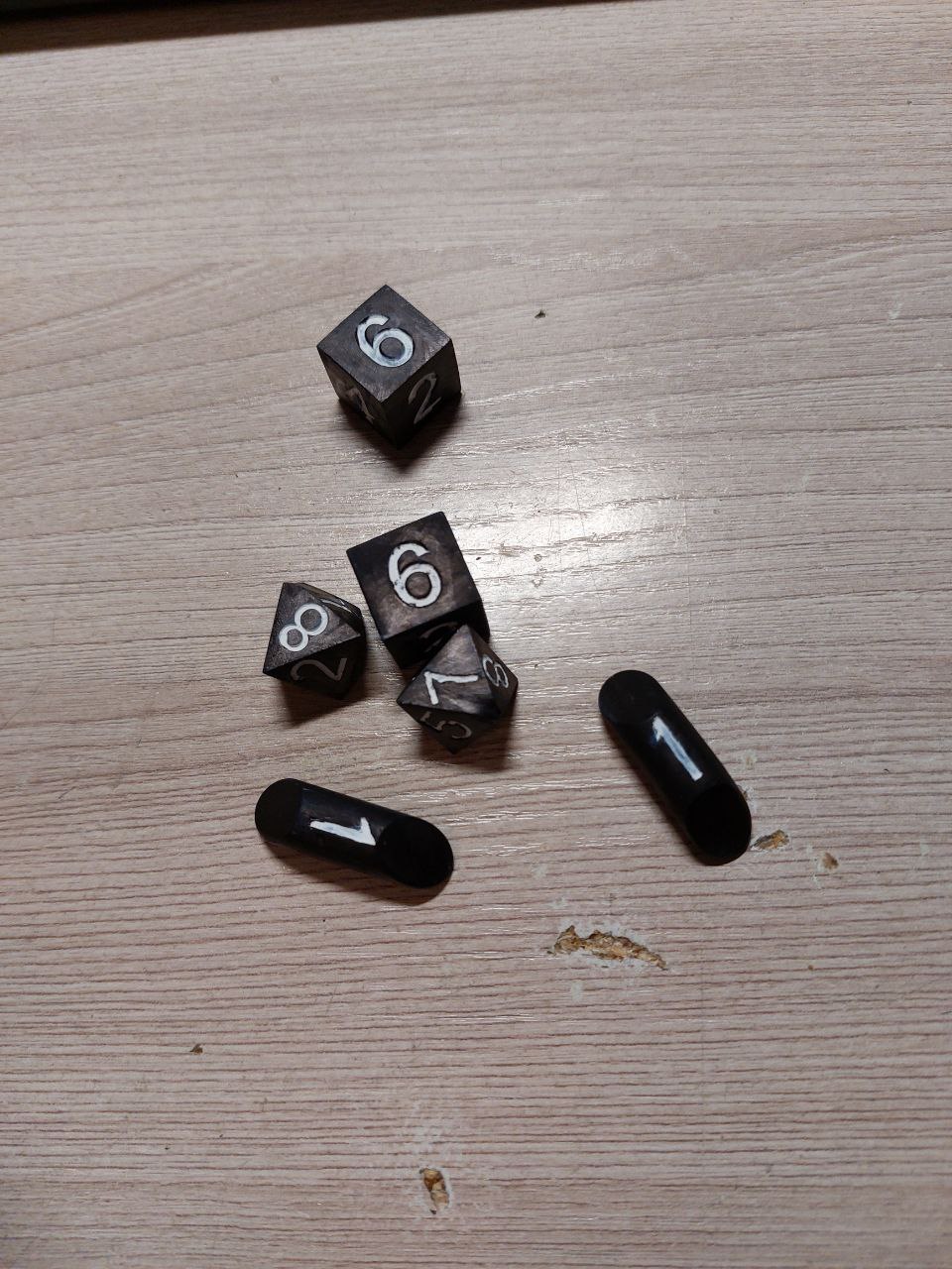 Cheat dice for DND (D1 D4 D6 D8 D12)
