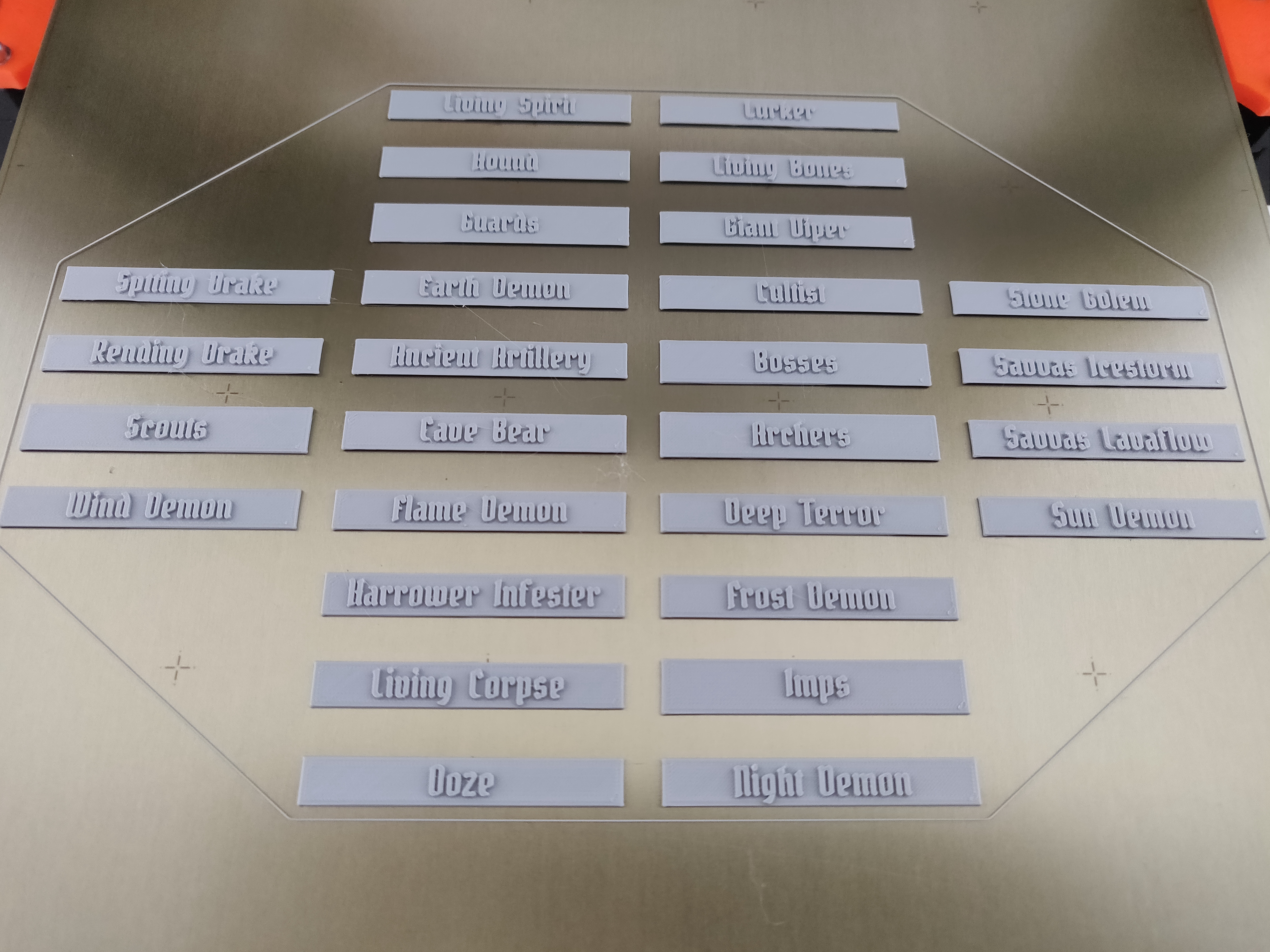 Gloomhaven Monster labels for the All In One Containers